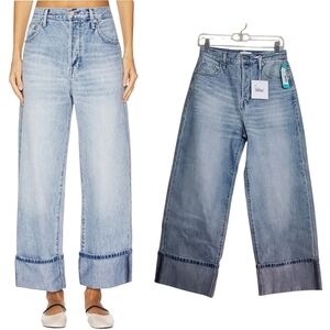 Pistola RYDER High Waist Straight Wide Cuffed Denim Jeans Essex 100% COTTON